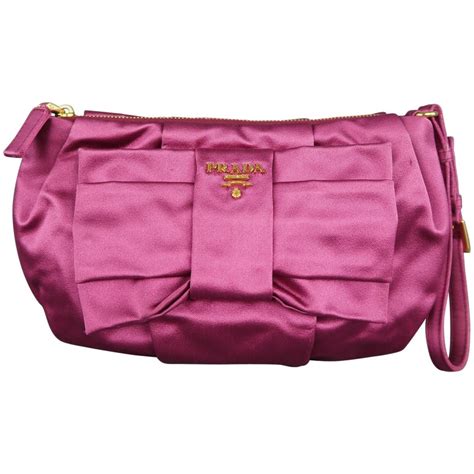 prada pink bow clutch|prada leather clutches.